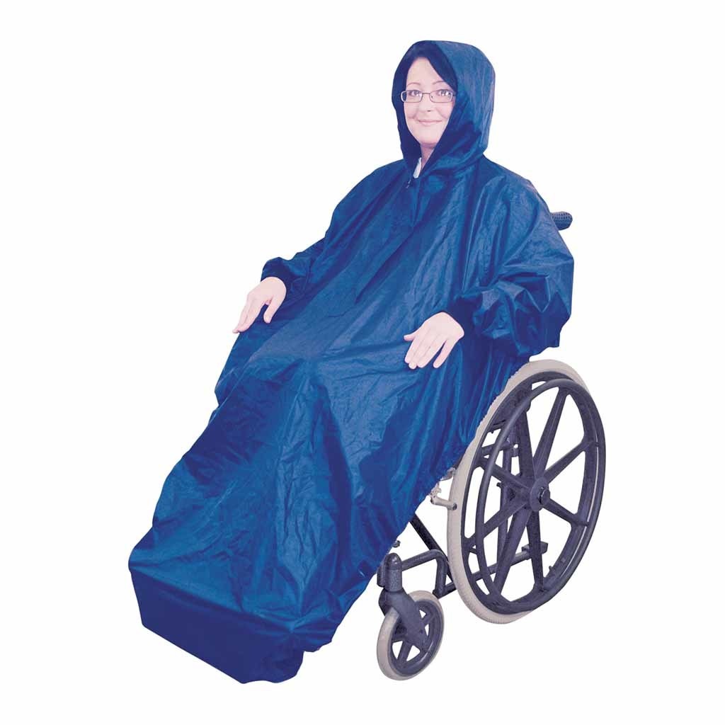 Rolstoel Poncho gevoerd met mouwen en capuchon afbeelding