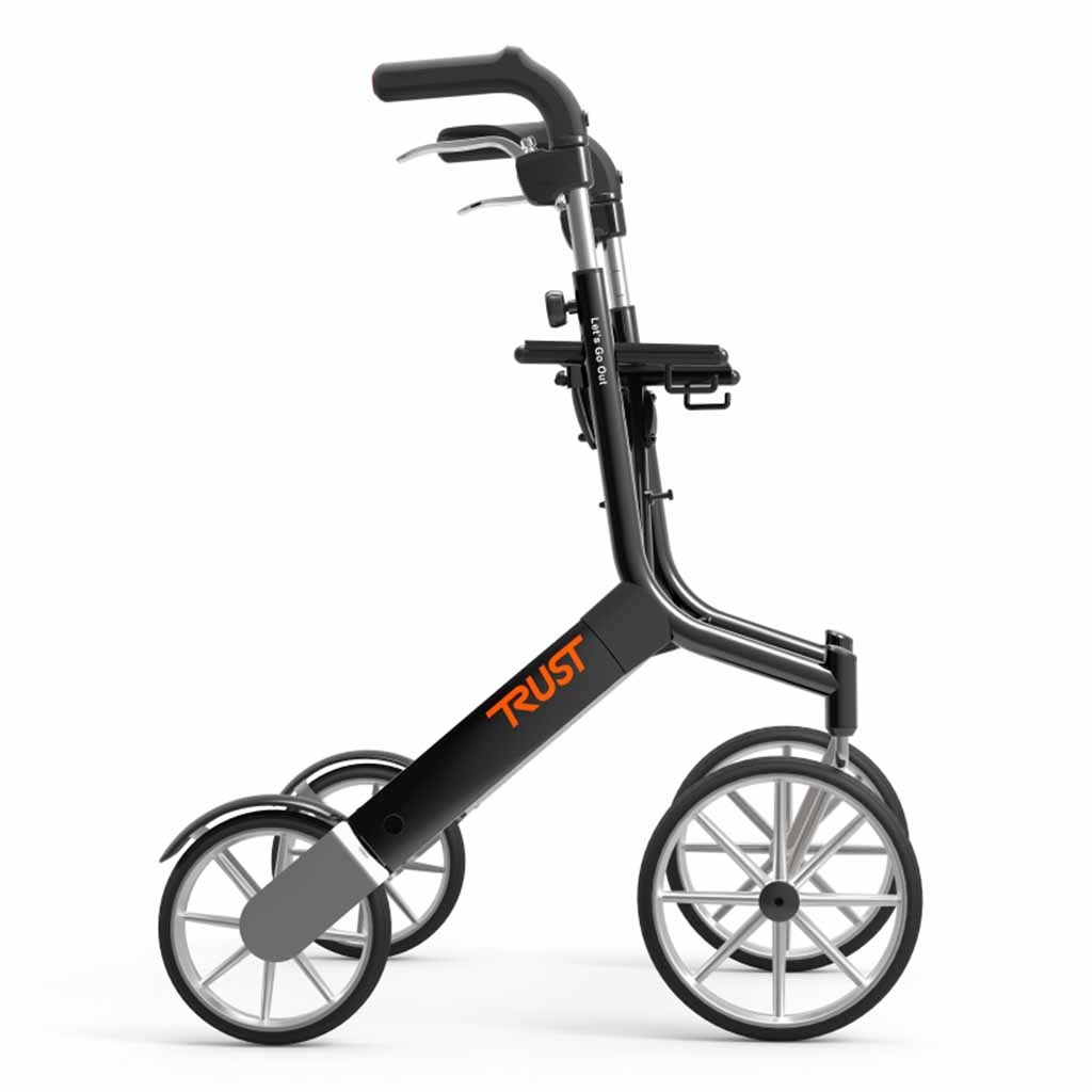 Lichtgewicht rollator Let&apos;s Go Out (6,2 kg) | TrustCare | Zwart | Grote wielen | Design | Weggewerkte remkabels | TCOUTBL0140 afbeelding