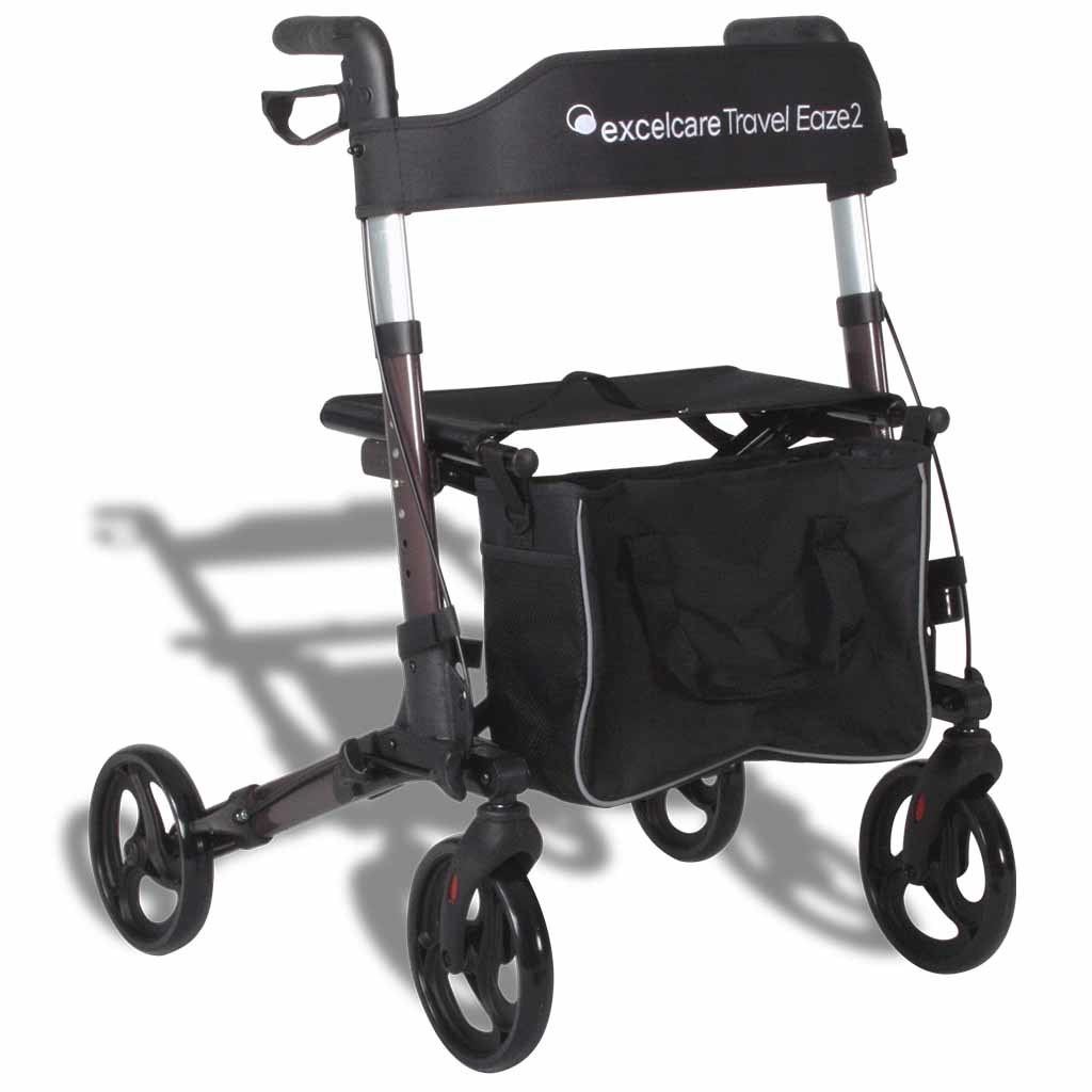 Lichtgewicht rollator Travel Eaze 2 (8 kg) | ExcelCare | Dubbel inklapbaar | Coffee Brown | 24300600 afbeelding