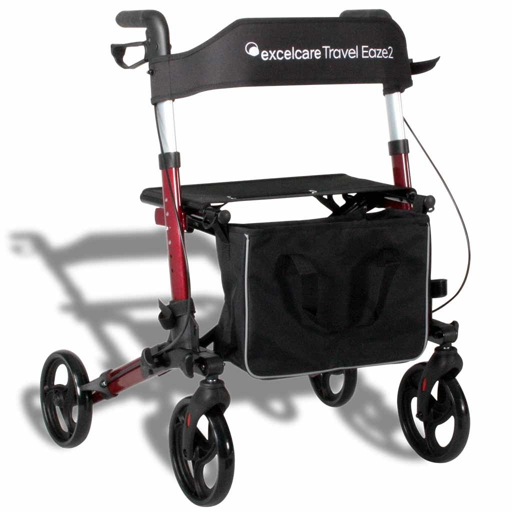 Lichtgewicht rollator Travel Eaze 2 (8 kg) | ExcelCare | Dubbel inklapbaar | Rosewood Red | 24300500 afbeelding