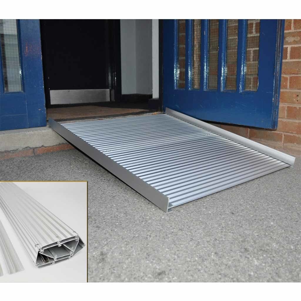 Oprijplaat oprolbaar | Rolstoelhelling | Aluminium | Afmetingen 91 x 75 cm | Maximale hoogte: 20 cm | Oprijplaten | Drempelhulpen | PR30297 afbeelding