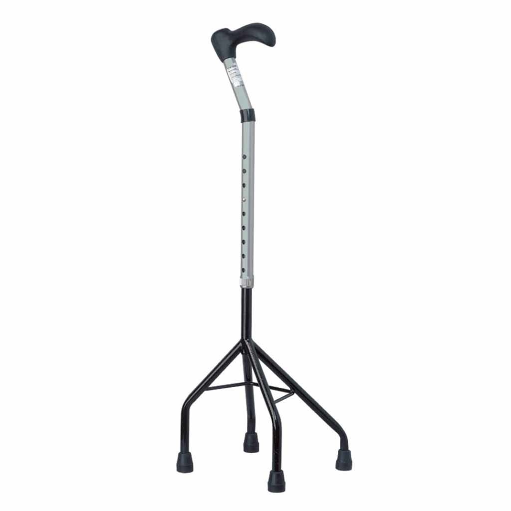 Wandelstok 4-poot verstelbaar | Links- en rechtshandig | Zwart en zilvergrijs | PR30148SB afbeelding