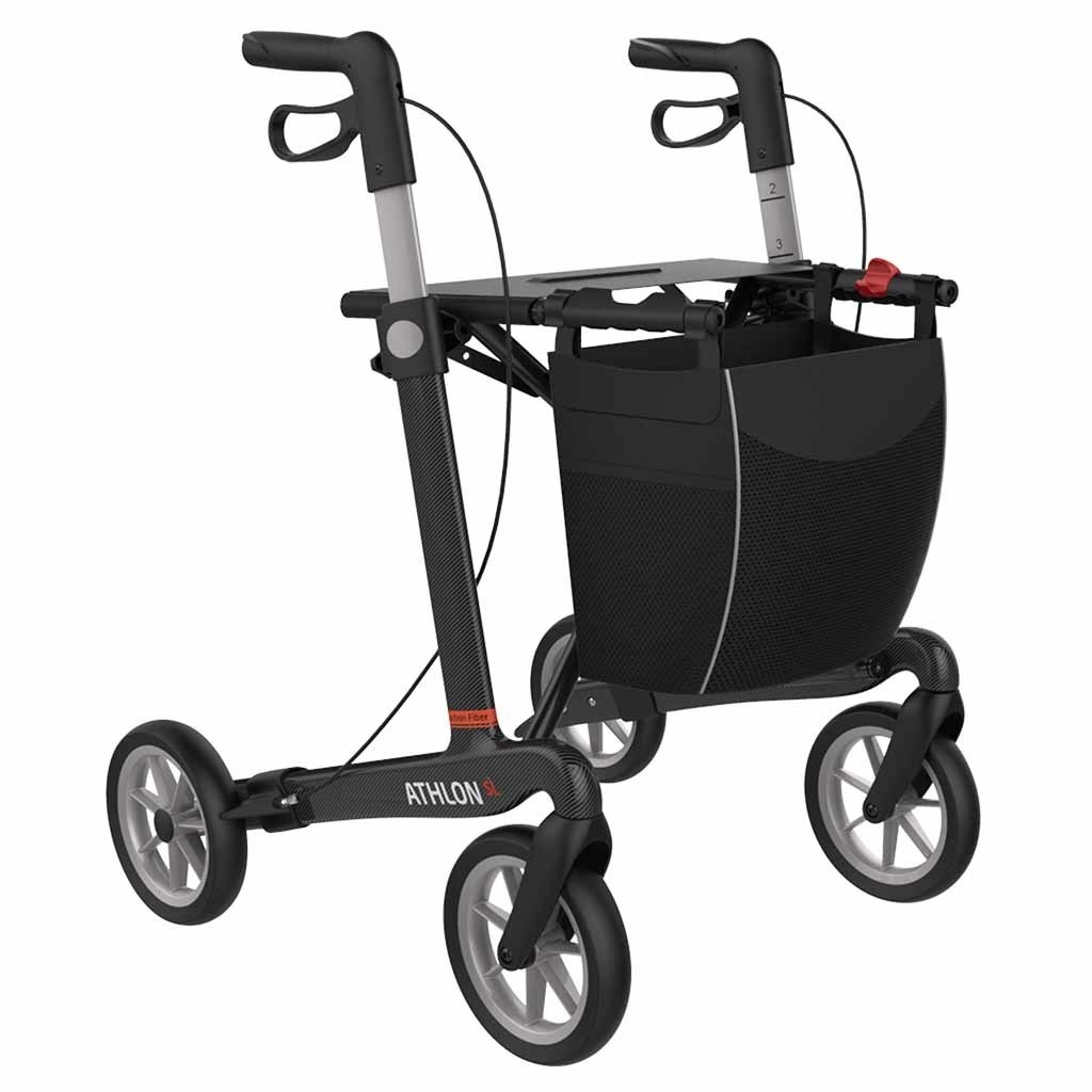 Rollator Athlon - Carbon rollator (5,5 kg) | Rehasense | Lichtgewicht | Zachte banden | Medium | CRBKM550UP afbeelding