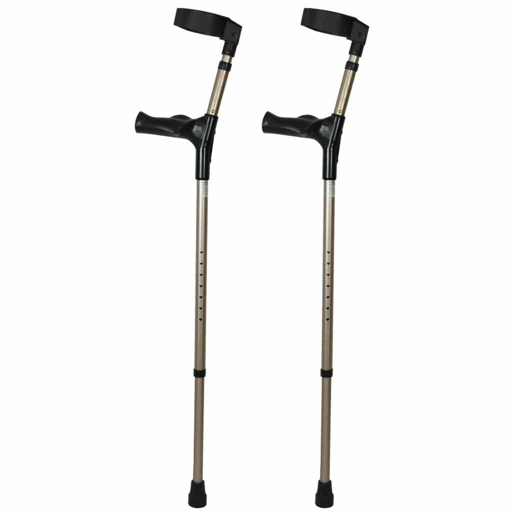 Elleboogkruk dubbel verstelbaar | Anatomische handgreep | Gesloten manchet | Max. gebruikersgewicht 100 kg | Brons metallic | PR30081-BZ afbeelding