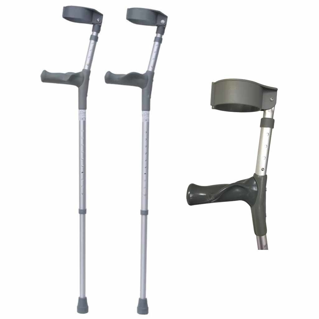 Elleboogkruk Ergonomisch (set van 2 stuks) | Hoogte handvat: 72 - 98 cm | Loopkrukken | Anatomische handgrepen | Gesloten manchet afbeelding