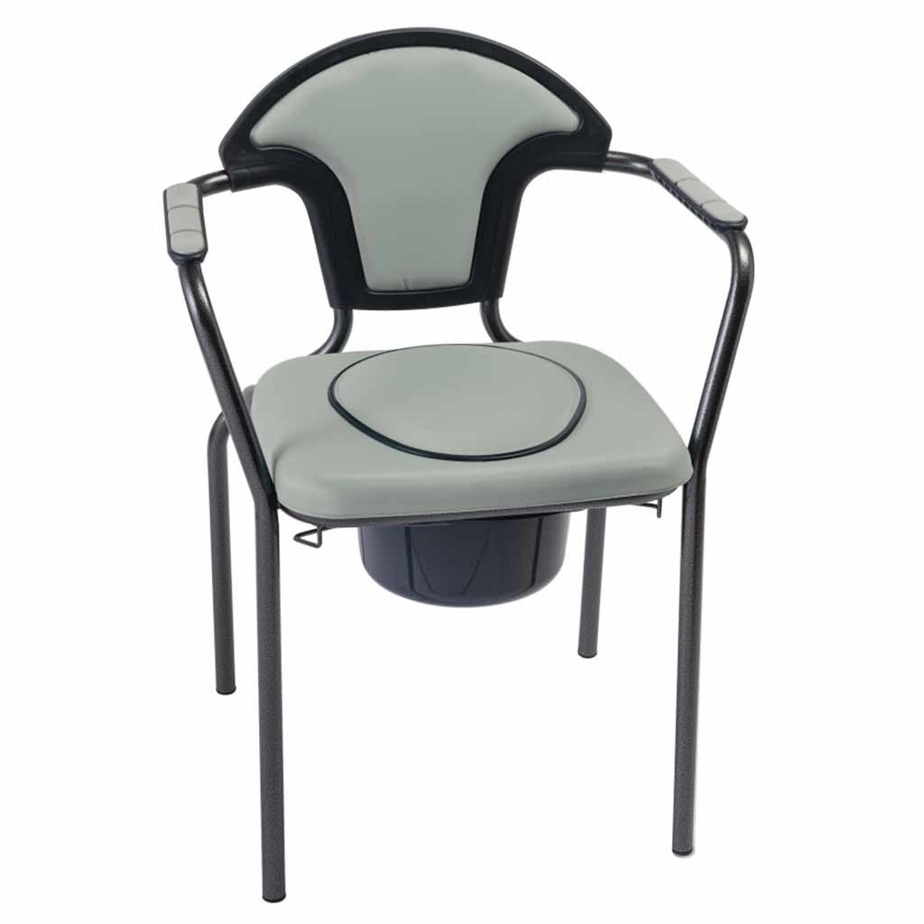 Toiletstoel Grijs | Zithoogte 48 cm | Zachte zitting | WC stoel | Po-stoel | PR50543-S afbeelding