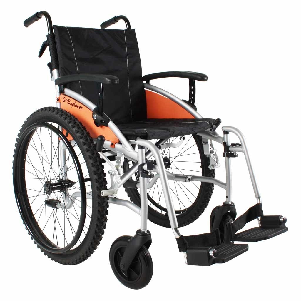 Rolstoel G-Explorer (12,5 kg) | Excel | Zitbreedte 50 cm | Framekleur zilver | Luchtbanden | Verstelbare duwhandvatten | 3373QK5113 afbeelding