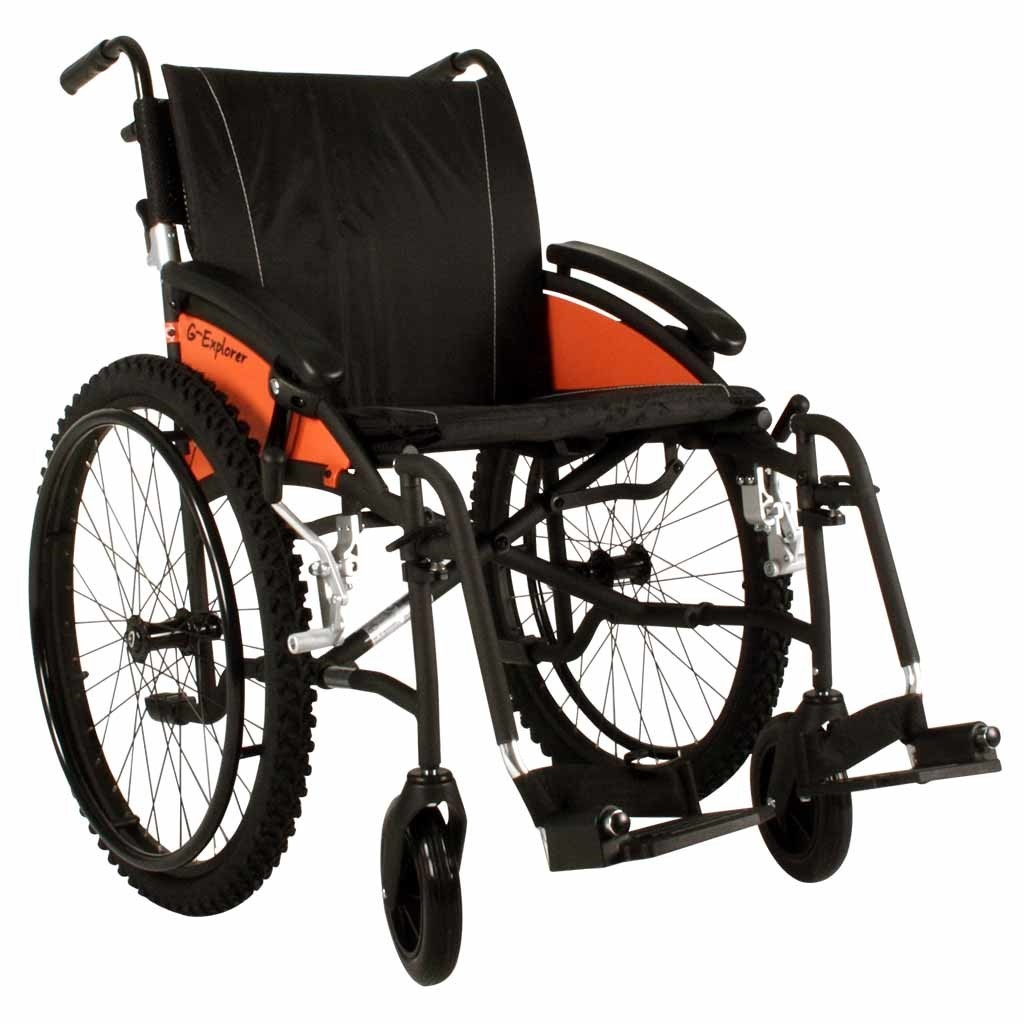 Rolstoel G-Explorer (12,5 kg) | Excel | Zitbreedte 50 cm | Framekleur zwart | Luchtbanden | Verstelbare duwhandvatten | 3376QK5113 afbeelding