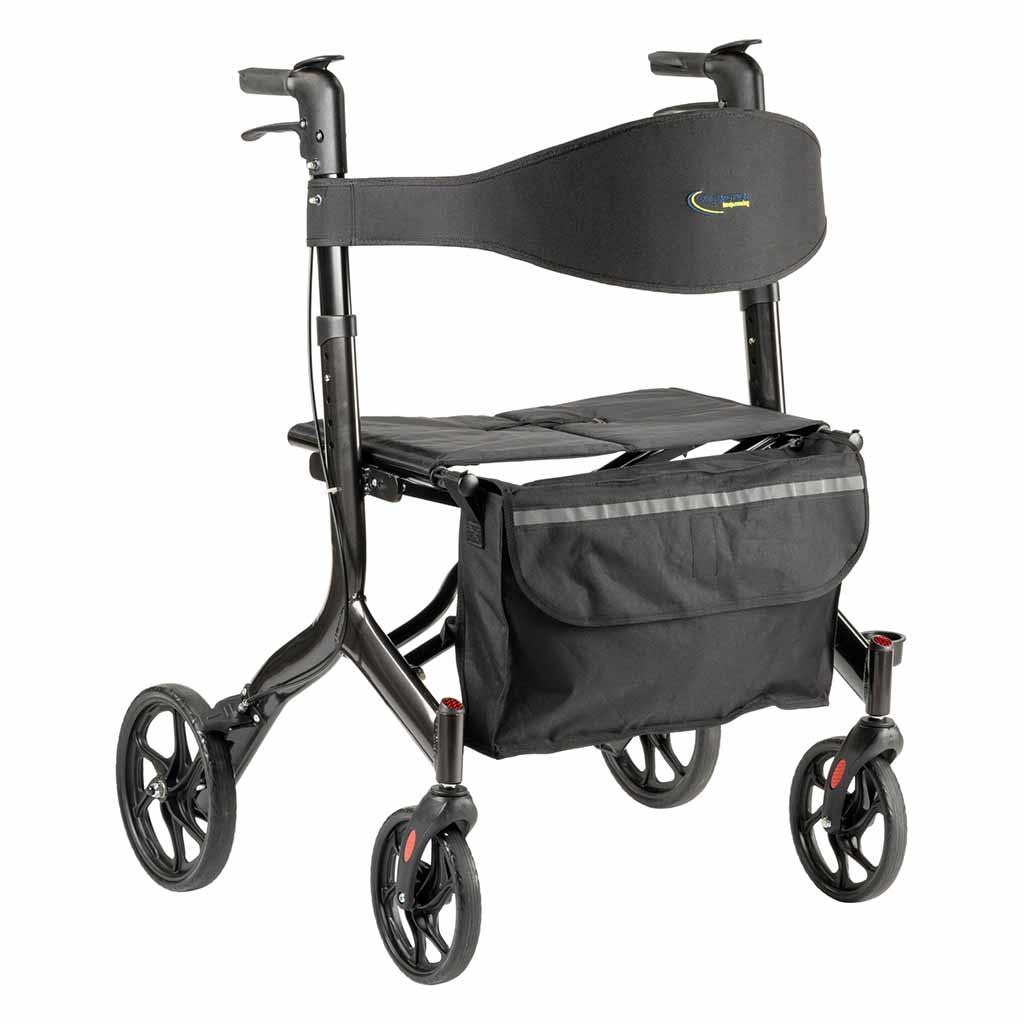 Rollator Light XL (9,6 kg) | MultiMotion | Antraciet | Tot 200 kg | Zitbreedte 55 cm | Extra sterke rollator | 10050014 afbeelding