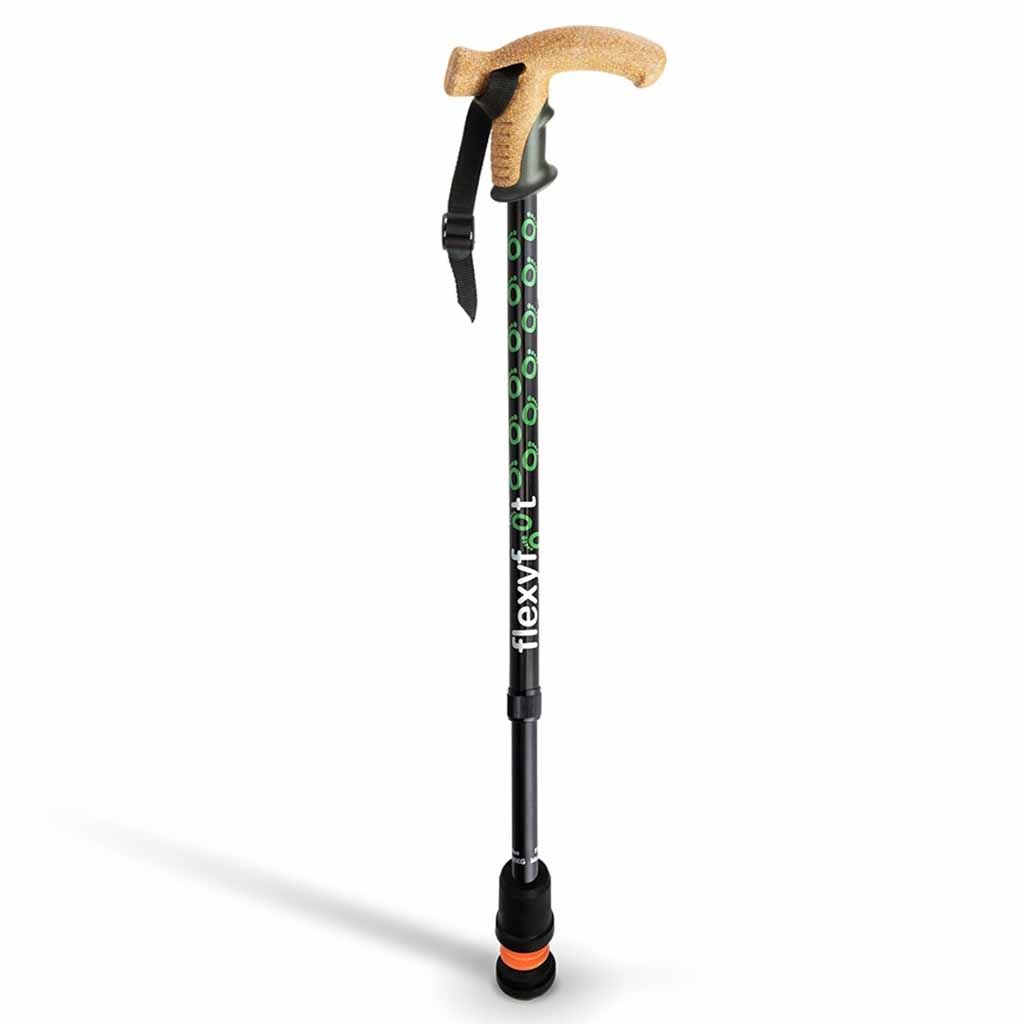 Wandelstok met kurken handvat | Flexifoot | Schokabsorberend | Zwart | PR30049-BK afbeelding