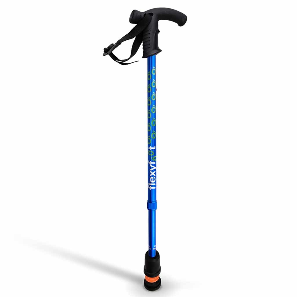 Wandelstok met Derby handvat | Flexifoot | Schokabsorberend | Blauw | Lichtgewicht | Aluminium | PR30047-BL afbeelding
