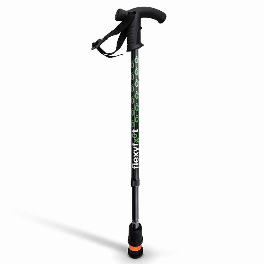 Wandelstok met Derby handvat | Kies uw kleur : Zwart | Flexifoot afbeelding
