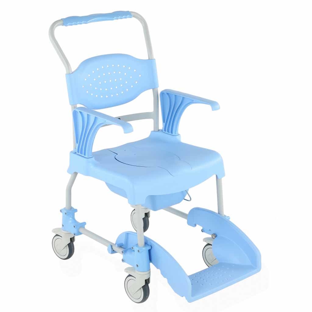 Mobiele Douche- en Toiletstoel | Douchestoel met wielen en armleuningen | Blauw | Able2 | PR45115 afbeelding