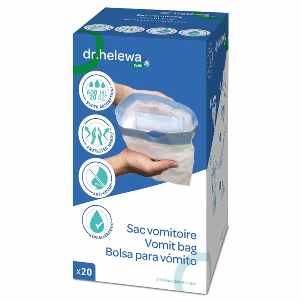 Hygiënische opvangzakken voor Braaksel | Dr Helewa | Verpakking 20 stuks | Sluitbaar | DH1040 afbeelding