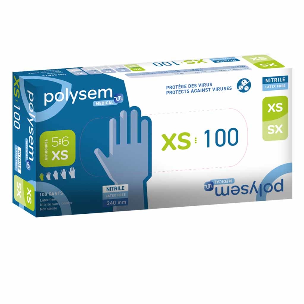 Nitril onderzoekshandschoenen | Polysem | XS | Bescherming tegen ziektekiemen en virussen | Latexvrij | DH6000-XS afbeelding
