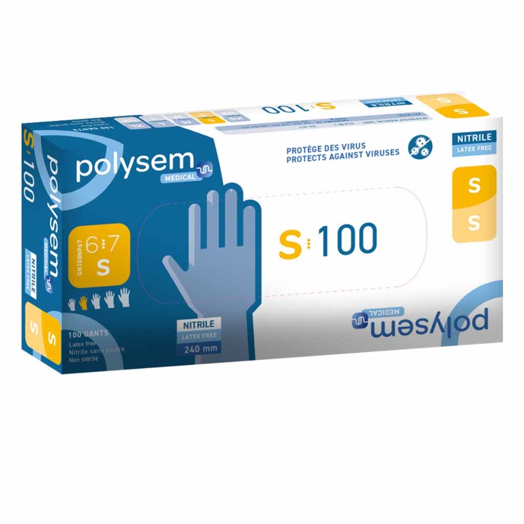 Nitril onderzoekshandschoenen | Polysem | Small | Bescherming tegen ziektekiemen en virussen | Latexvrij | DH6000-S afbeelding