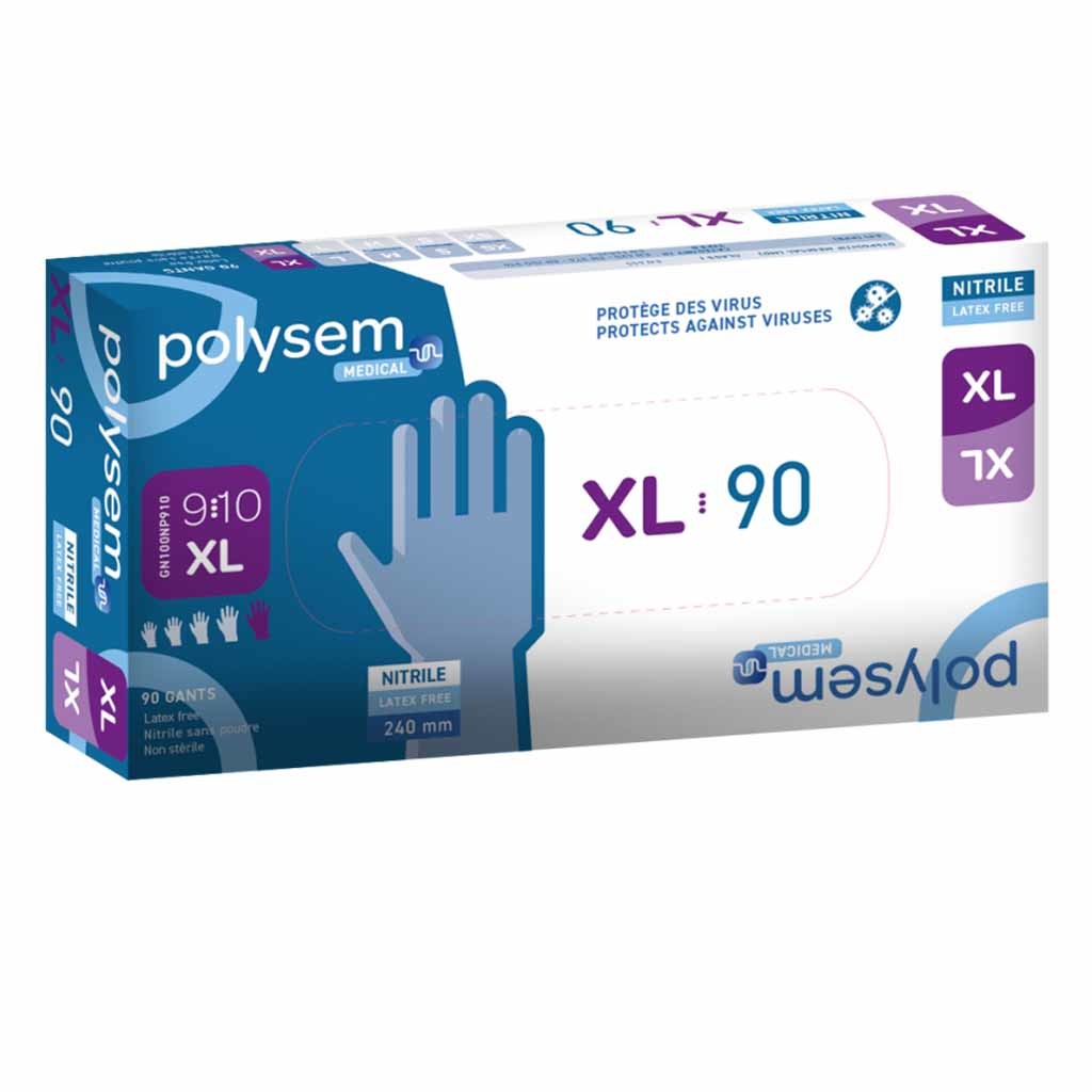 Nitril onderzoekshandschoenen | Polysem | XL | Bescherming tegen ziektekiemen en virussen | Latexvrij | DH6000-XL afbeelding