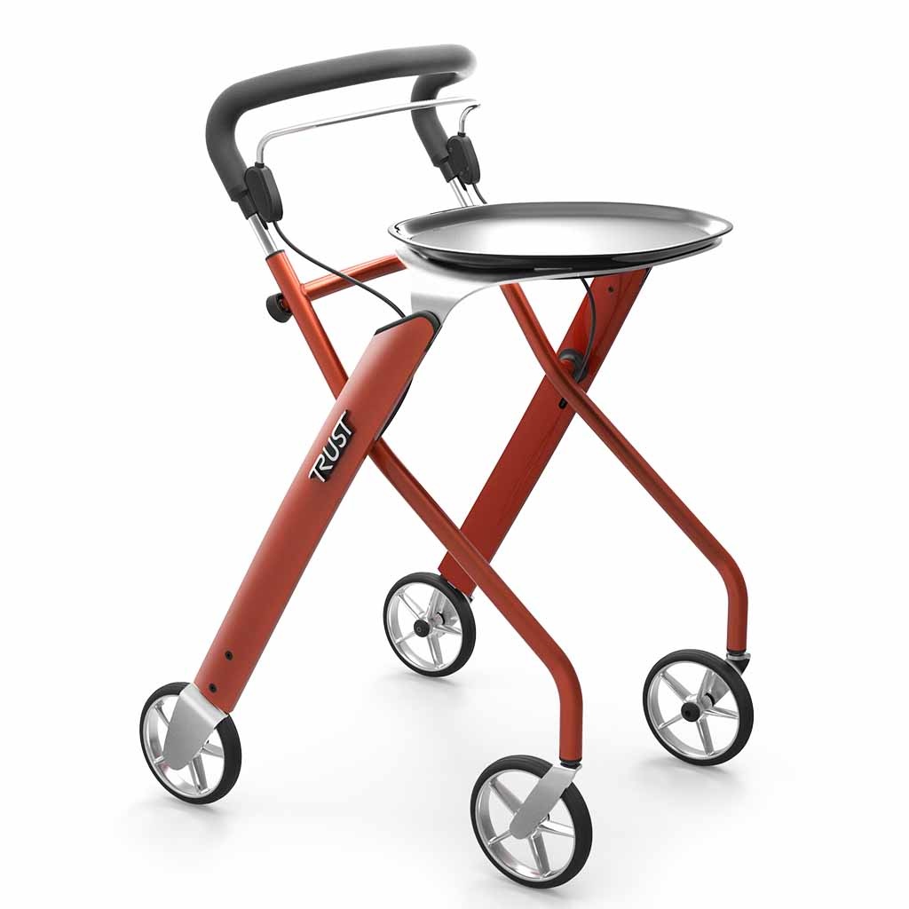 Binnenrollator Let's Dream (6,5 kg) | TrustCare | Oranje | Met dienblad | Design | TCLD501 afbeelding