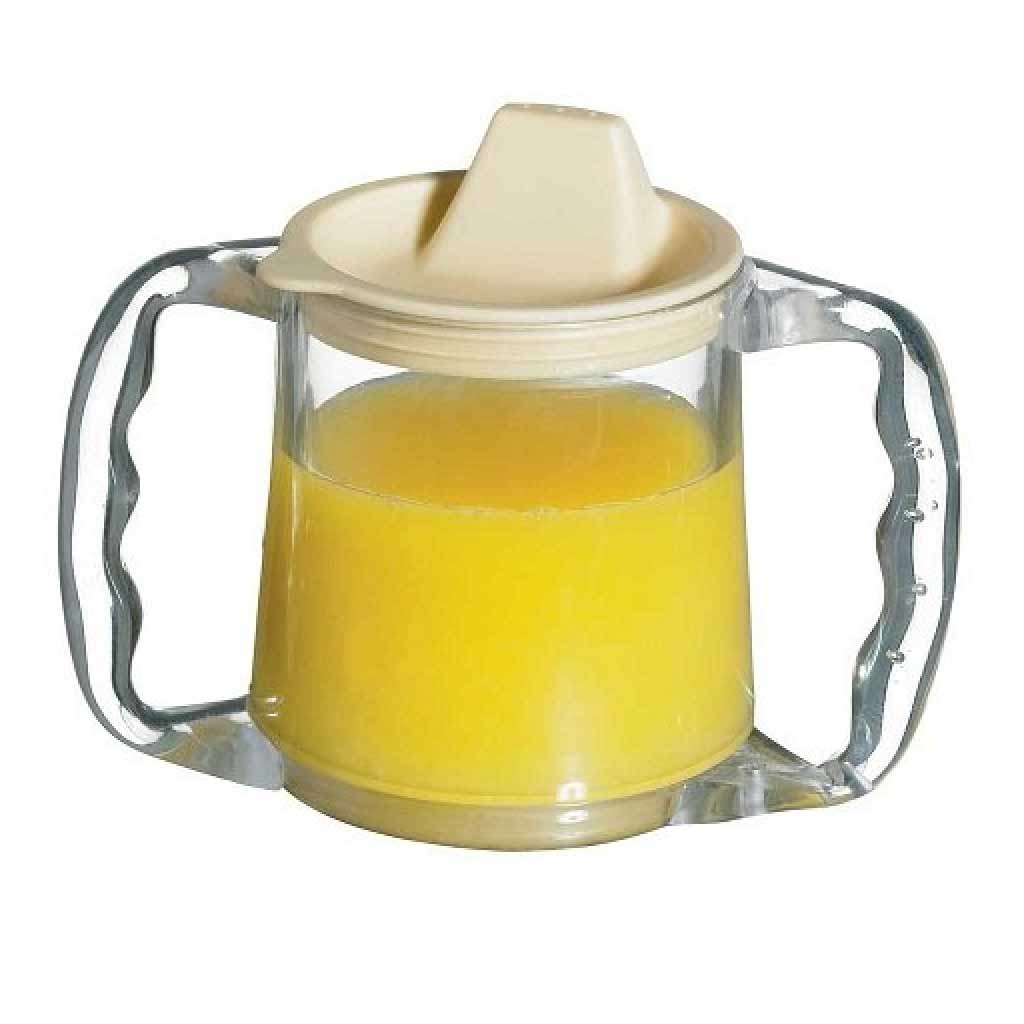 Caring mug - inclusief tuitdeksel | Met 2 handgrepen | Tuitbekers | Inhoud: 300 ml | Drinkbeker transparant | HCAA5710W afbeelding