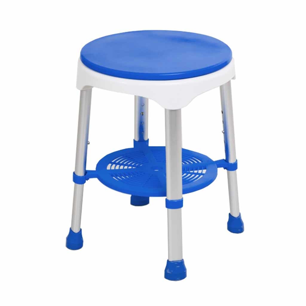 Luxe douchekruk met draaibare zitting | Atlantis | Met opbergplateau | Anti-slip doppen | Douchekrukken | Blauw / Grijs | PR46055 afbeelding