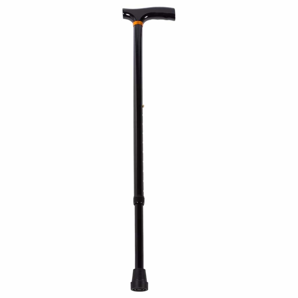 Wandelstok aluminium | Kleur: Zwart | Wandelstokken | Met houten handvat | PR30090-EBK afbeelding