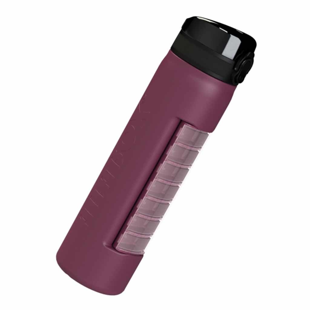 2Go drinkfles met medicijndoosje | Kies uw kleur : Bordeaux | Anabox afbeelding