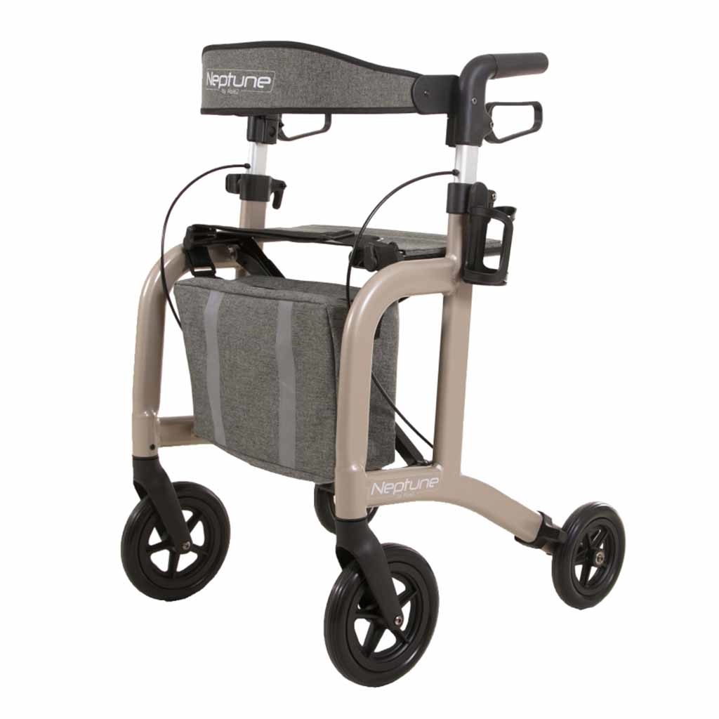 Rollator Neptune lichtgewicht (7,1 kg) | Incl. Fleshouder, Stokhouder, Rugband en tas | Champagne | PR30265-CH | Able2 afbeelding