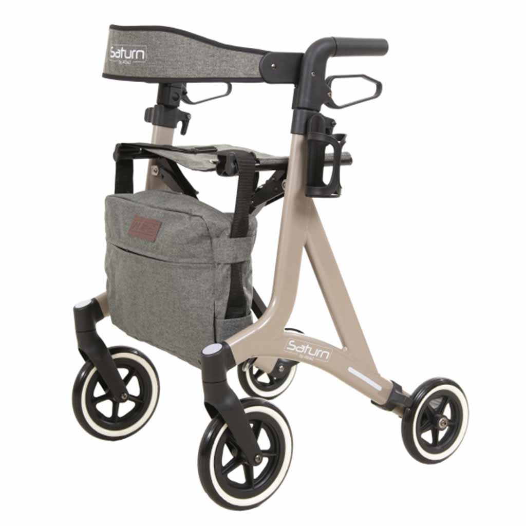 Lichtgewicht rollator Saturn (7,3 kg) | Champagne | Incl. Stokhouder, Fleshouder, Rugband en Tas | PR30266-CH | Able2 afbeelding