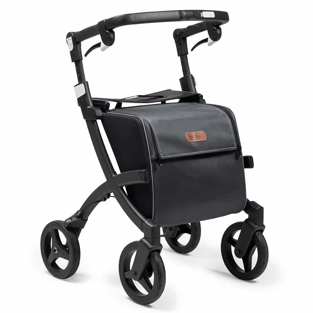 Rollz Flex 2 rollator classic (7,4 kg) | Rollator met grote boodschappentas | Matt Black | Lichtgewicht rollator | 3010RF0012 afbeelding