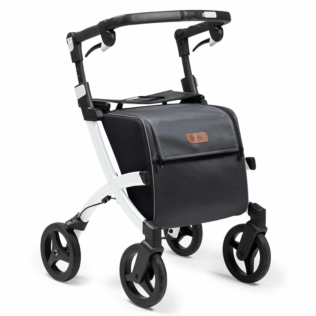 Rollz Flex 2 rollator classic (7,4 kg) | Rollator met grote boodschappentas | Pebble White | Lichtgewicht rollator | 3010RF0010 afbeelding
