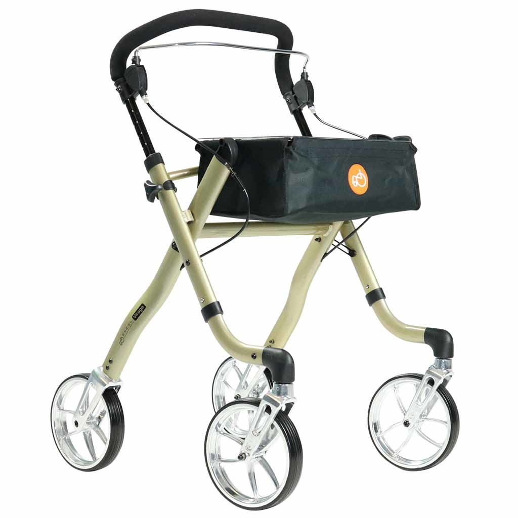Excel Rollator Virage (6,8 kg) | Binnen rollator | Met duwbeugel | Dienblad | Kleur: Champagne | 24510100 afbeelding