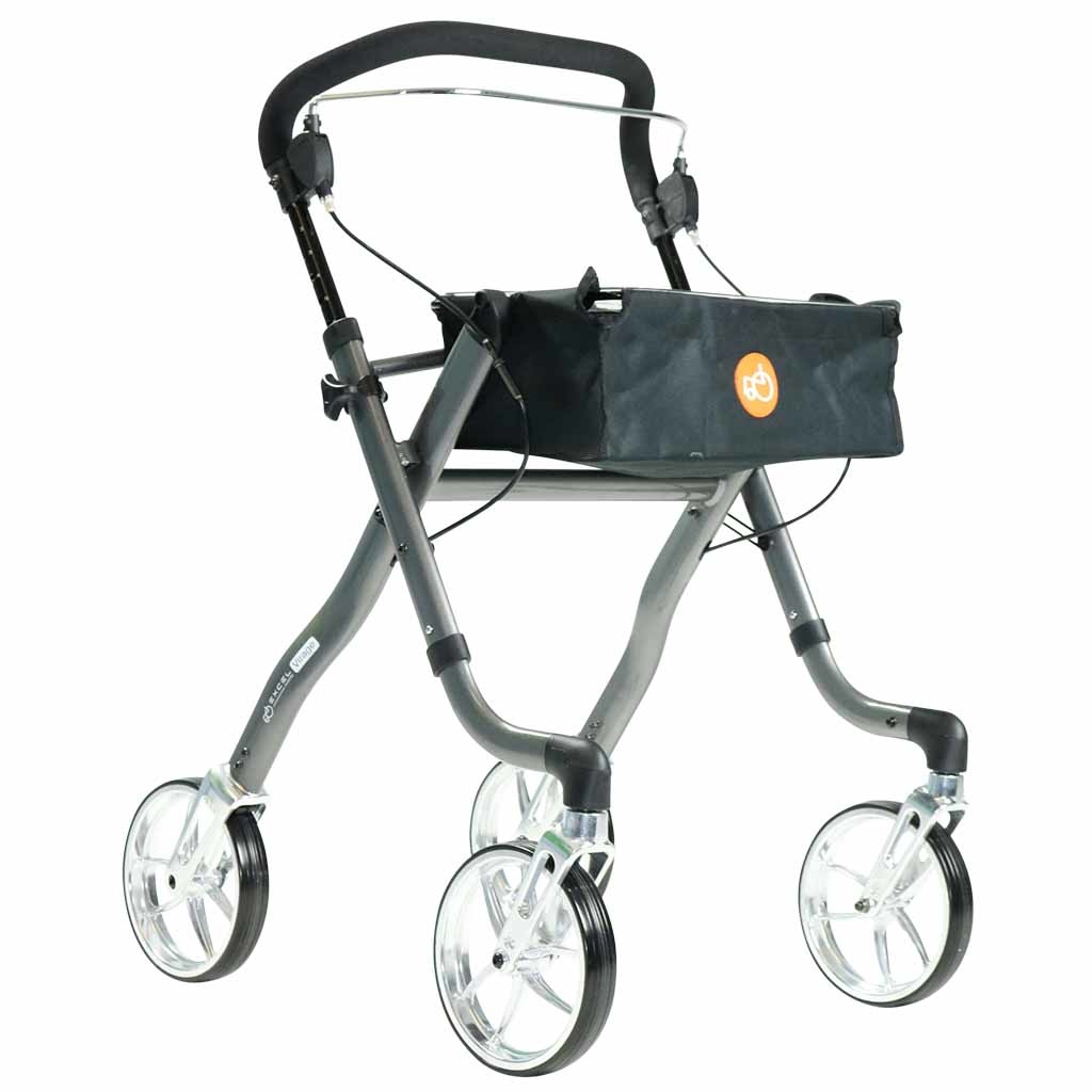 Excel Rollator Virage (6,8 kg) | Binnen rollator | Met duwbeugel | Dienblad | Kleur: Grijs | 24510200 afbeelding