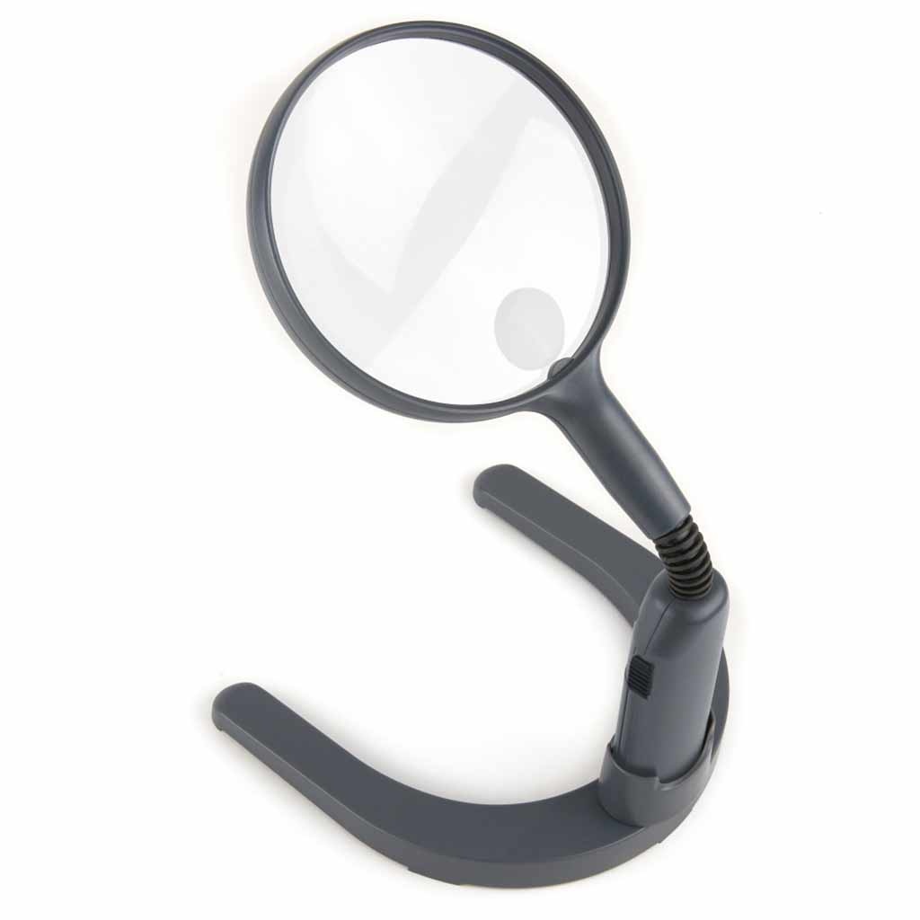 Vergrootglas staand met led-verlichting - 11cm diameter - x2/x3,5 afbeelding