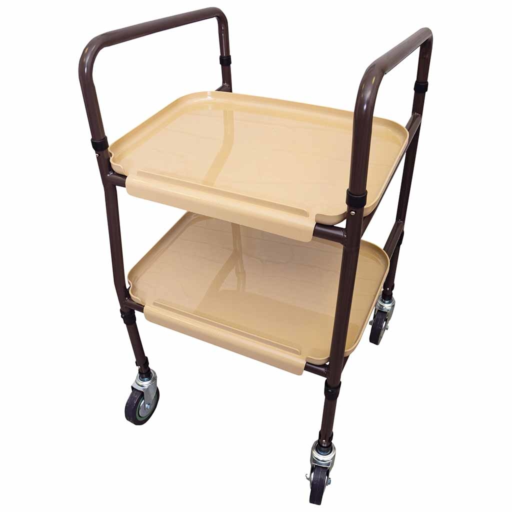 Serveerwagen - Trolley | Voor het vervoer van maaltijden | Zorginstelling | Met 2 etages | Serveerwagen op wielen afbeelding