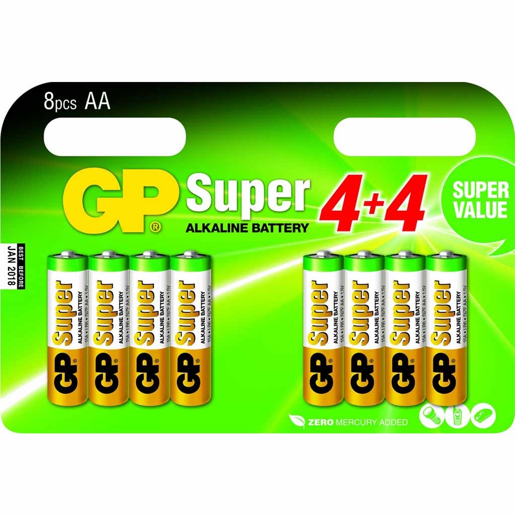 AA batterijen multipack - 8 stuks | GP | Alkaline | GP0090 afbeelding