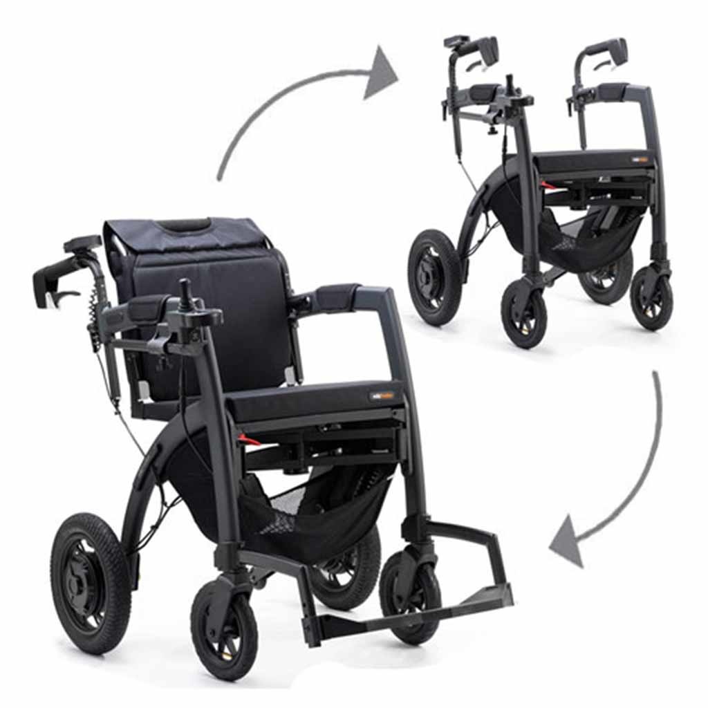 Rollz Motion Electric - Elektrische rolstoel & Rollator in één | Opvouwbaar | Kleur: Zwart | 2010RE0001 afbeelding