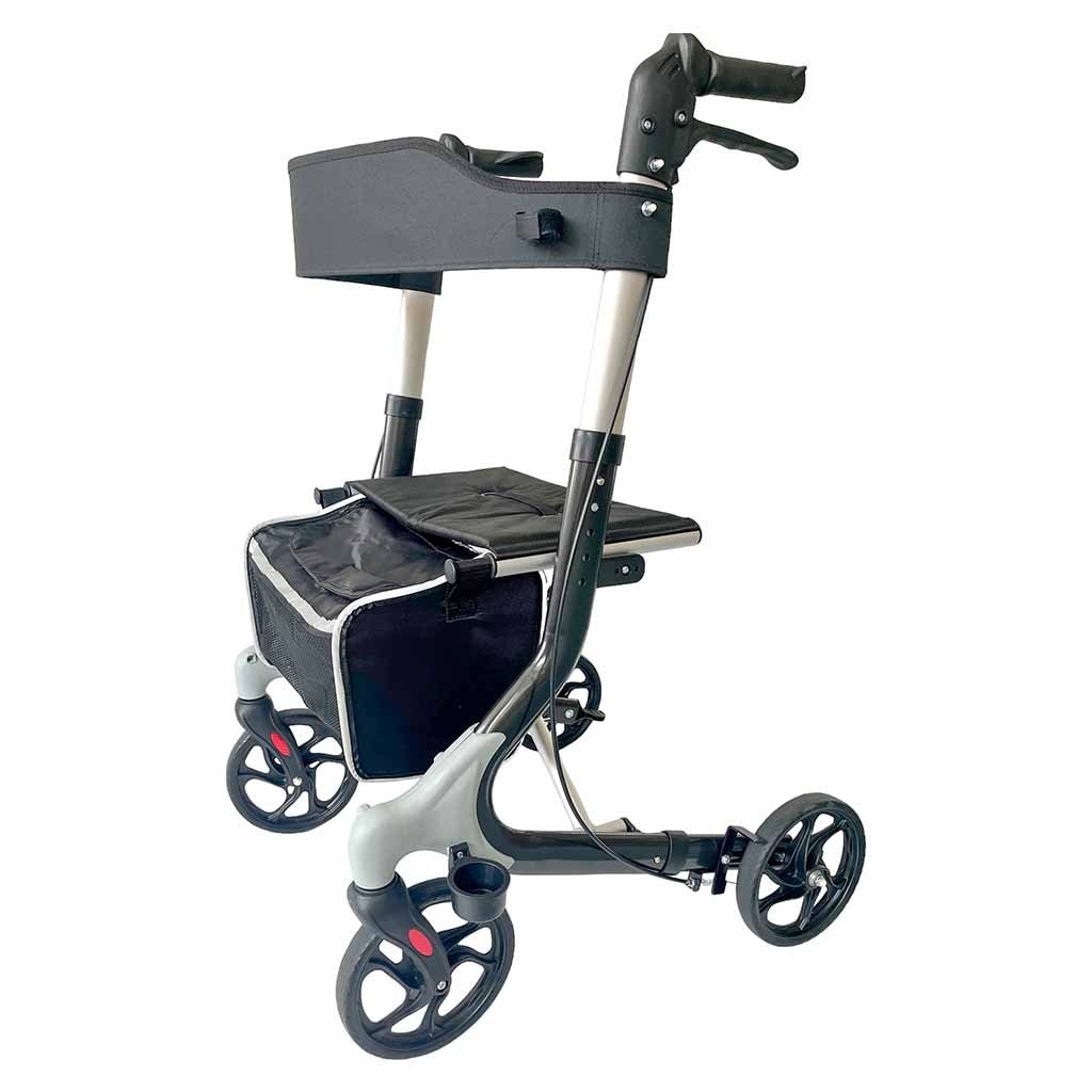 Lichtgewicht Rollator met Luxe tas | Donkergrijs | Geleverd met tas, rugsteun en stokhouder | Aluminium | Rollators | Mobiliteit afbeelding
