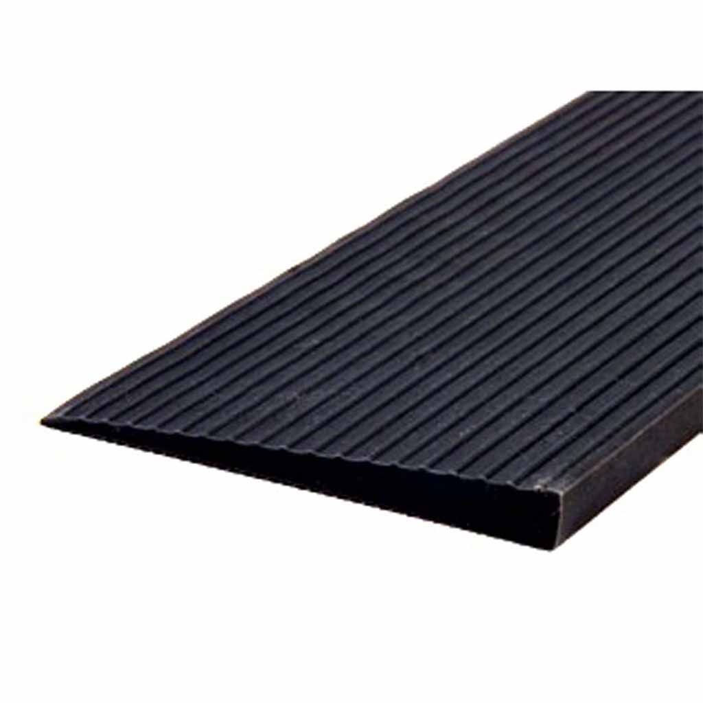 Drempelhulp | Hoogte 0,8 cm | Breedte 100 cm | Tot 400 kg | Met lijmlaag | Kleur: Zwart of Grijs | 100% natuurlijk rubber afbeelding