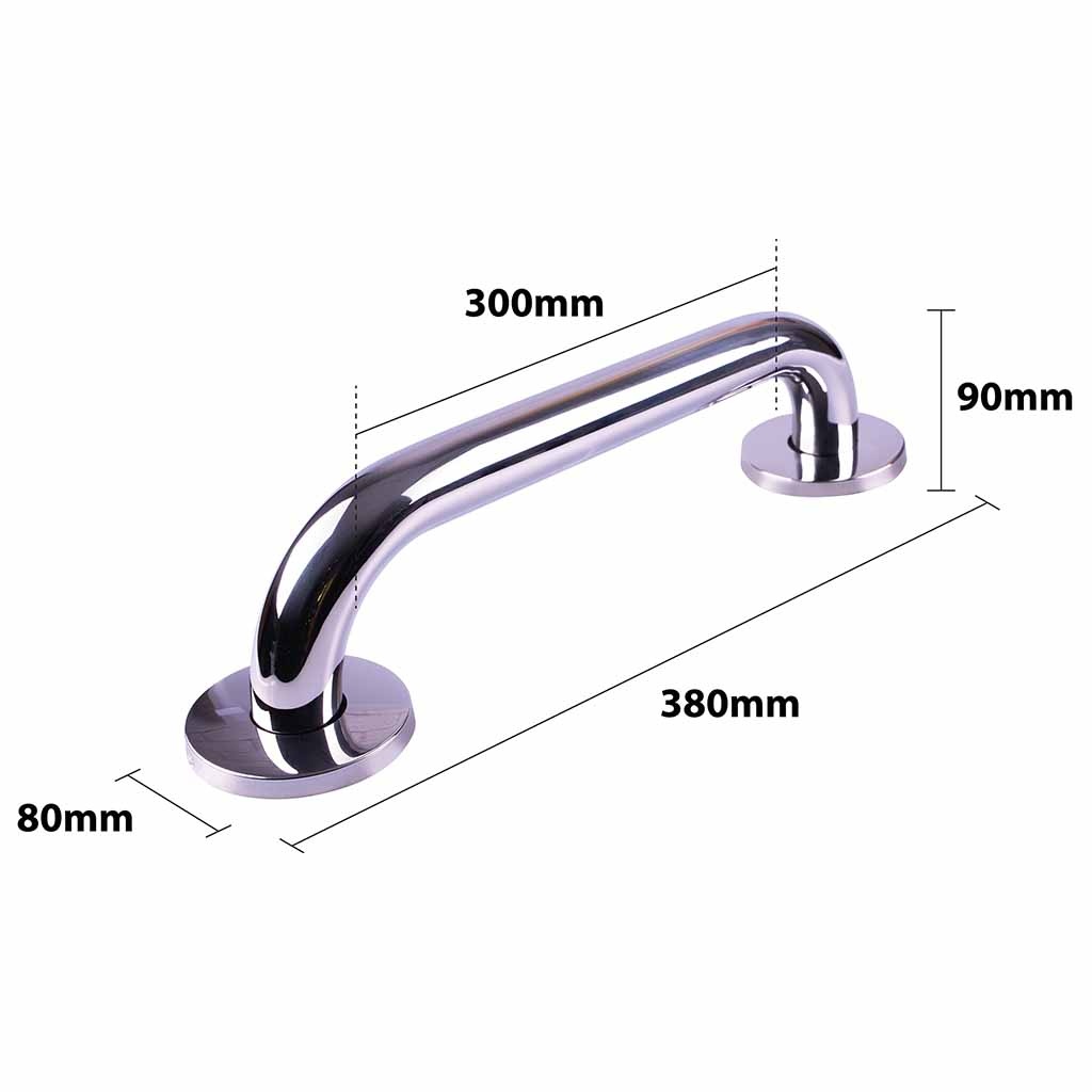 Handgreep RVS met gepolijste afwerking | Kies lengte wandbeugel : 38 cm afbeelding