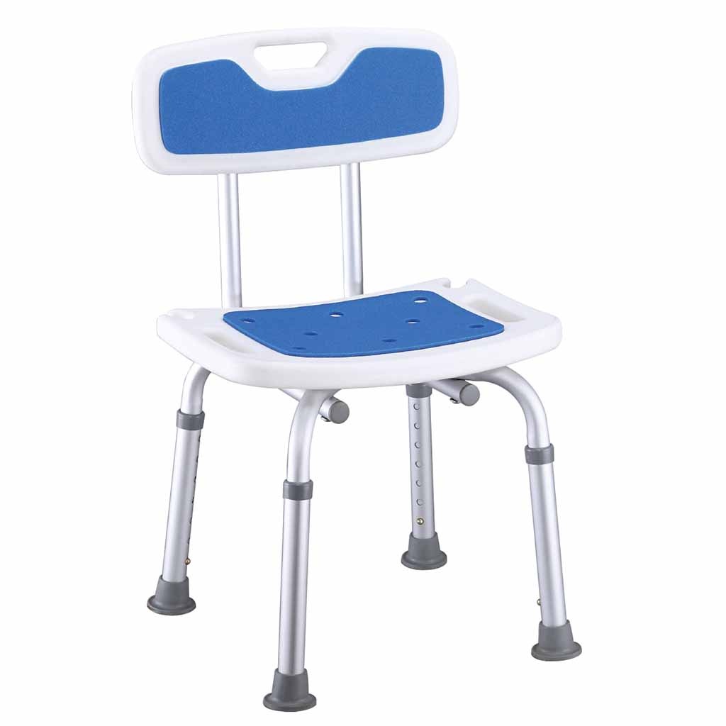 Douchestoel met antislip en douchekophouders | In hoogte verstelbaar 36 - 52 cm | Douchestoelen | max. gebruikersgewicht 136kg afbeelding