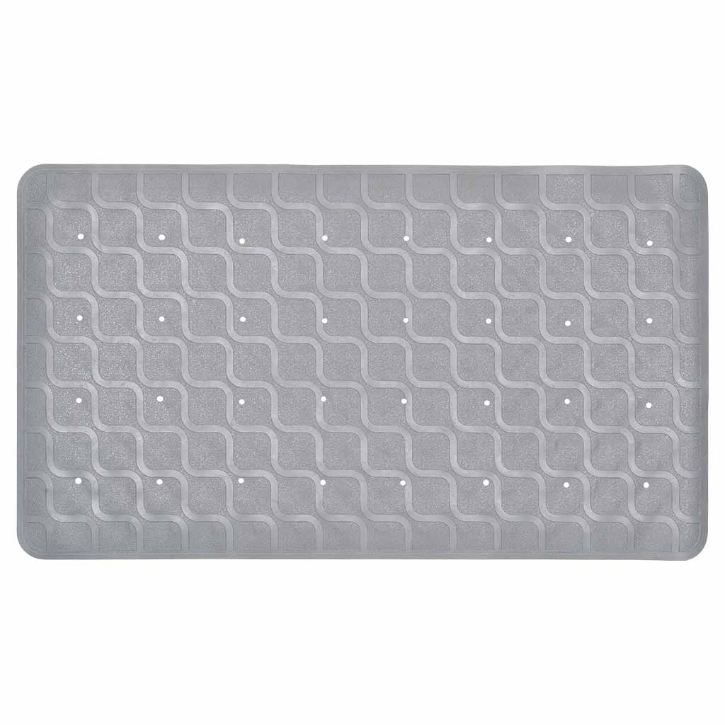 Badmat / Douchemat antislip 70 x 40 cm | Kleur: Grijs | Met zuignappen | Hoogwaardig rubber afbeelding