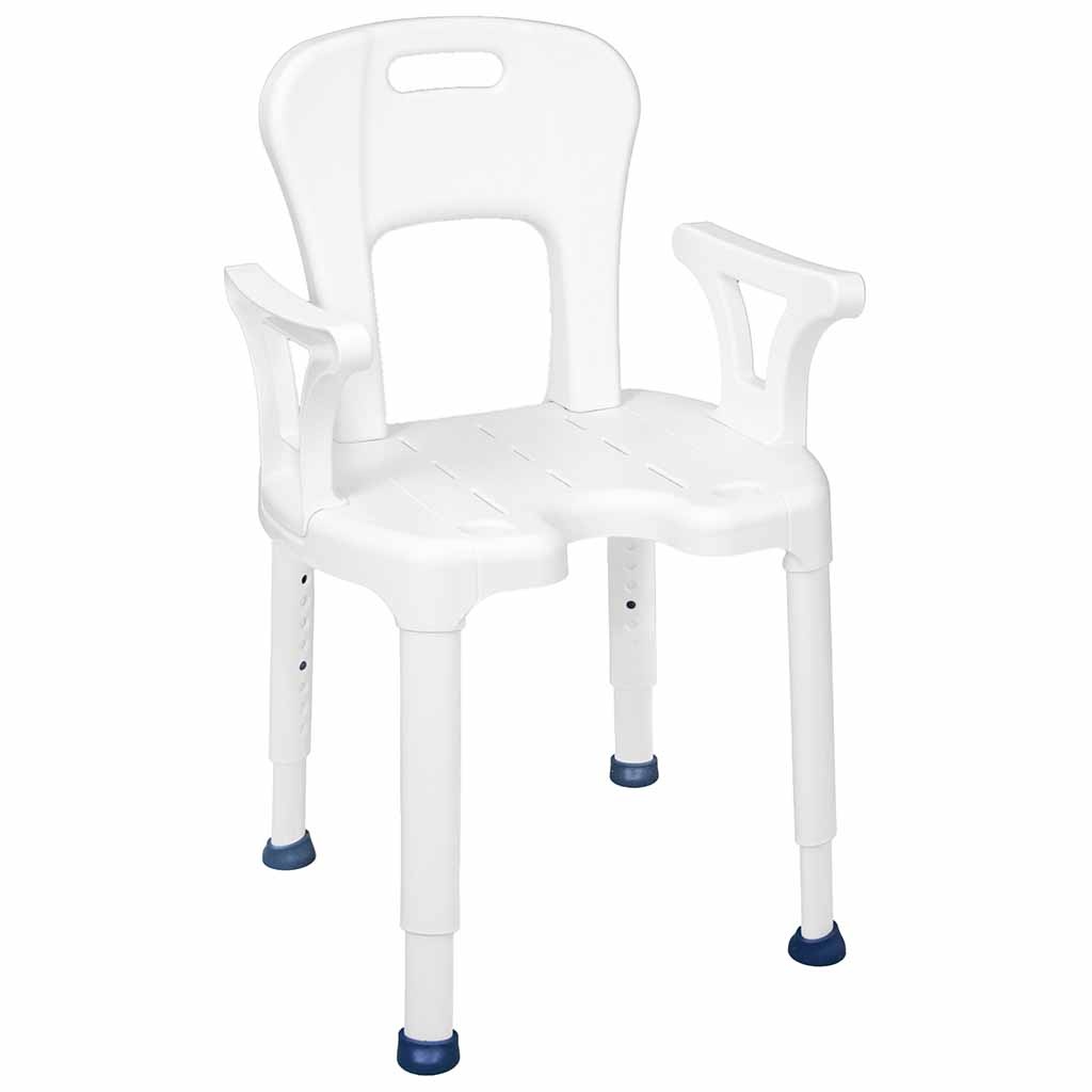 Douchestoel AIO | Met rugleuning en armsteunen | In hoogte verstelbaar 38 - 55 cm | Max. gebruikersgewicht 130 kg | Drive | 550900400 afbeelding