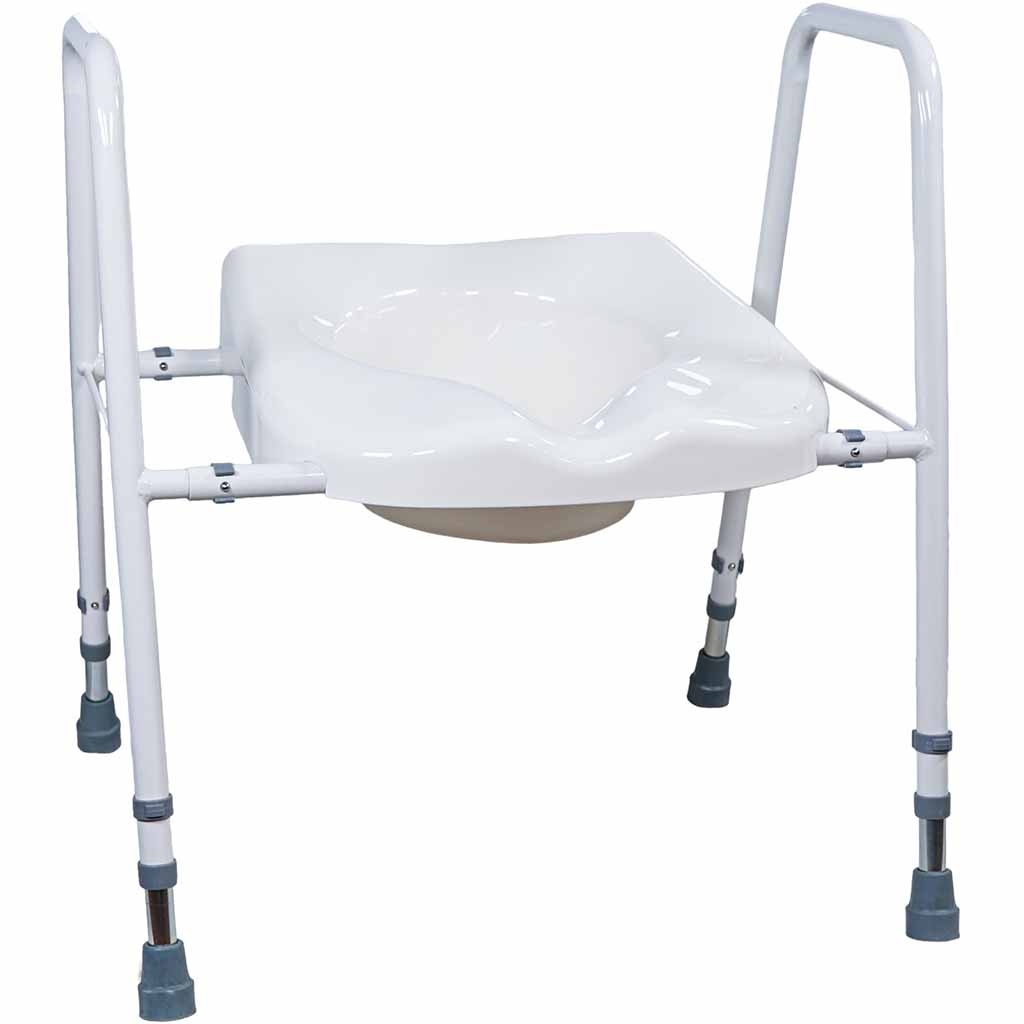 Toiletframe met zitting en Hygiëne uitsparing afbeelding