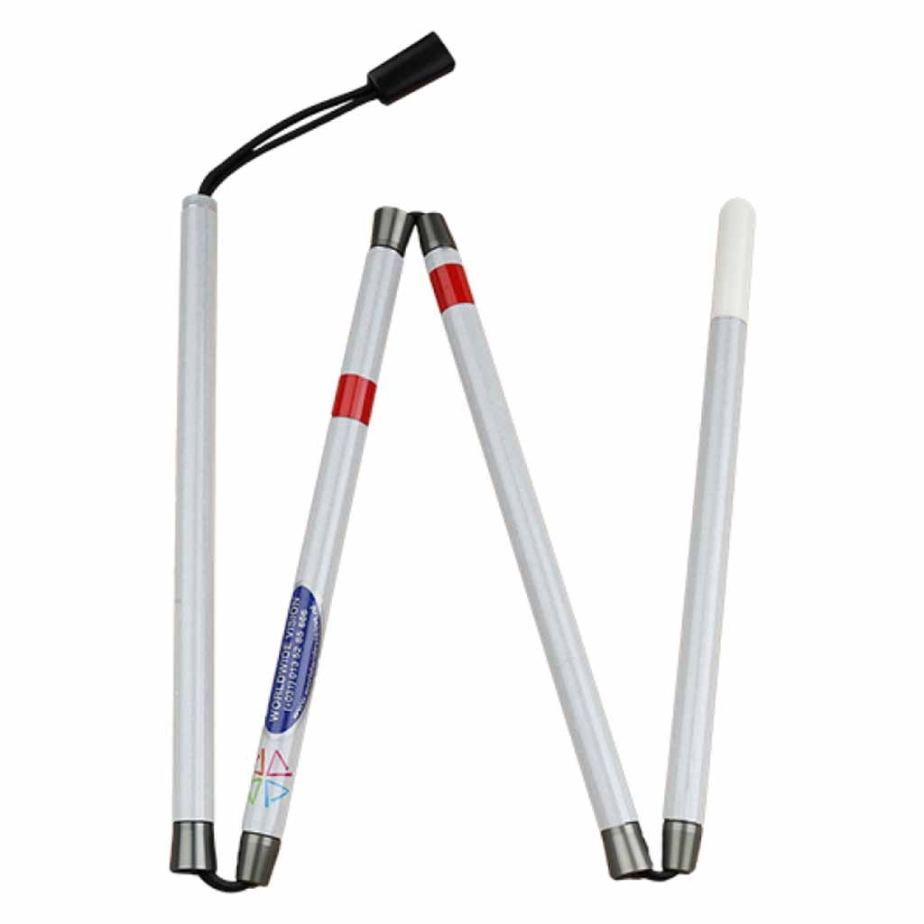 Herkenningsstok opvouwbaar in 4 delen - lengte 95 cm | Ambutech afbeelding