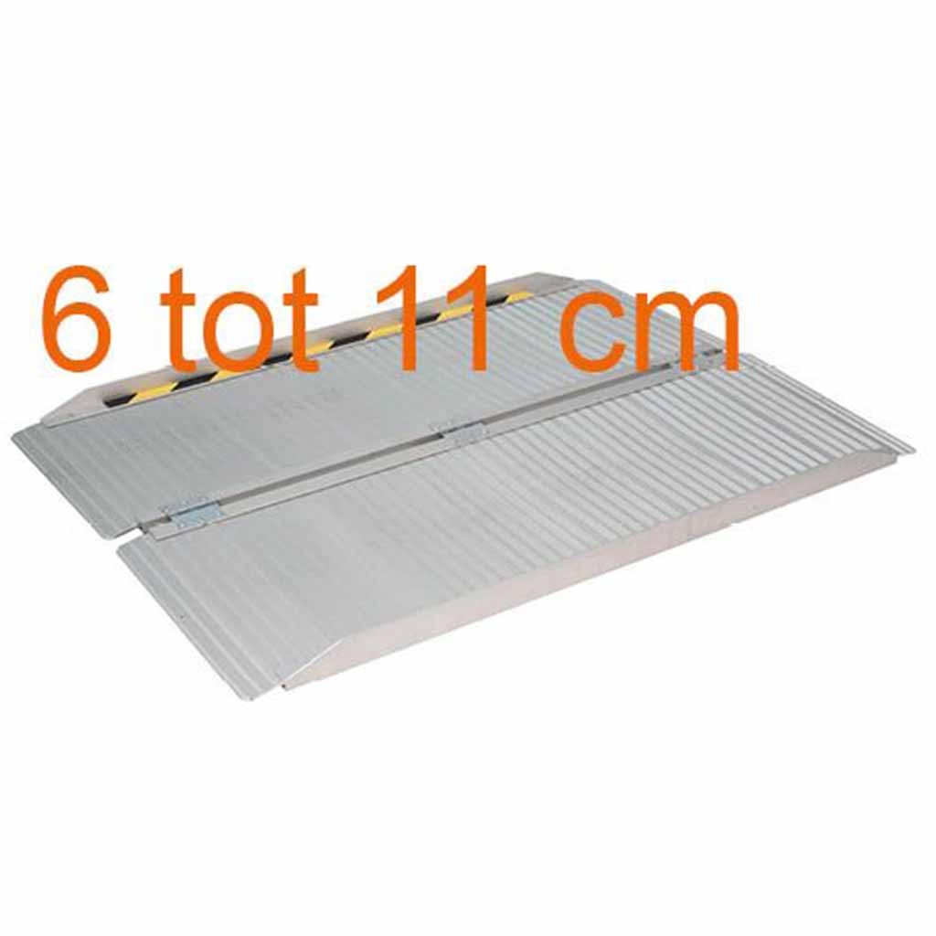 Opvouwbare aluminium oprijplaat 6 tot 11 cm | Kies uw afmeting : Breedte 72 cm afbeelding