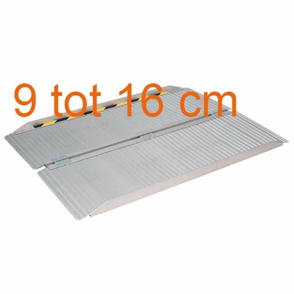 Opvouwbare aluminium oprijplaat 9 tot 16 cm | Kies uw afmeting : Breedte 85 cm afbeelding