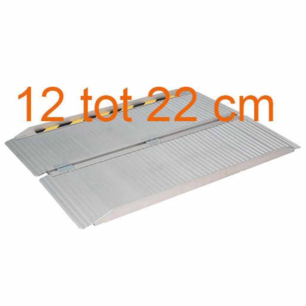 Opvouwbare aluminium oprijplaat 12 tot 22 cm | Kies uw afmeting : Breedte 72 cm afbeelding