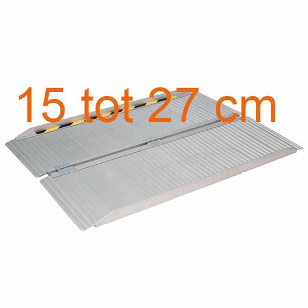 Opvouwbare aluminium oprijplaat 15 tot 27 cm | Kies uw afmeting : Breedte 72 cm afbeelding