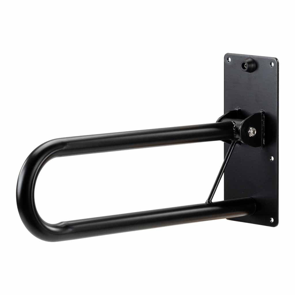 Toiletbeugel opklapbaar 56 cm - Mat zwart afbeelding