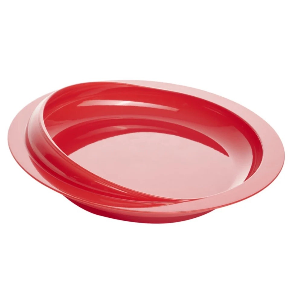 Bord met hoge rand en zuignap | Kies uw kleur : Rood afbeelding